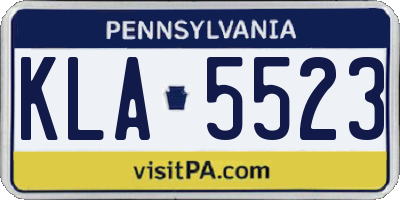 PA license plate KLA5523