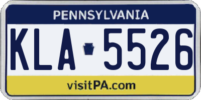 PA license plate KLA5526