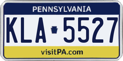 PA license plate KLA5527