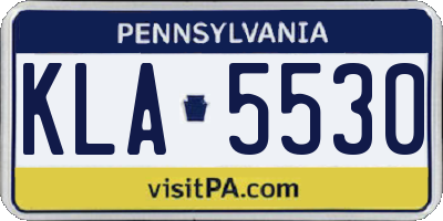 PA license plate KLA5530