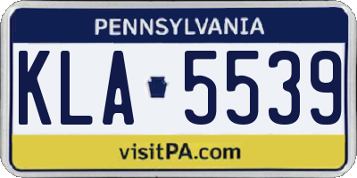PA license plate KLA5539