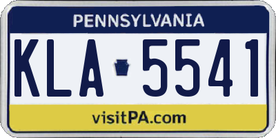 PA license plate KLA5541