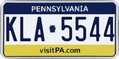 PA license plate KLA5544
