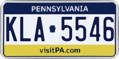 PA license plate KLA5546
