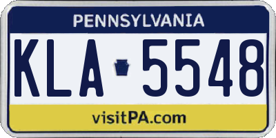 PA license plate KLA5548
