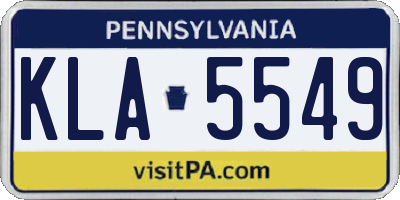 PA license plate KLA5549