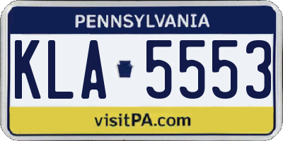 PA license plate KLA5553