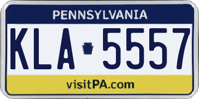 PA license plate KLA5557