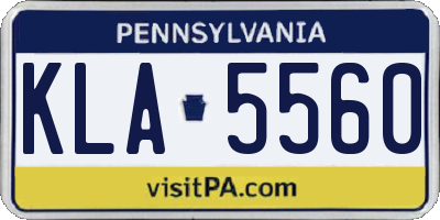 PA license plate KLA5560