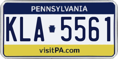 PA license plate KLA5561