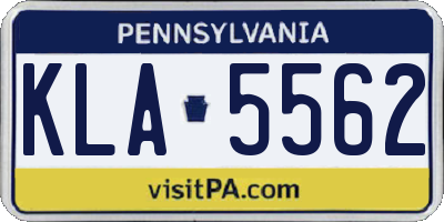 PA license plate KLA5562