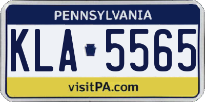PA license plate KLA5565