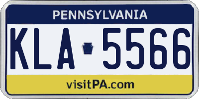 PA license plate KLA5566