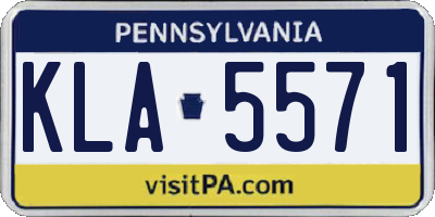 PA license plate KLA5571