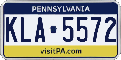PA license plate KLA5572