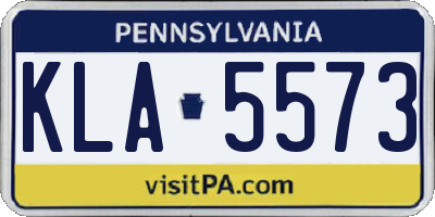 PA license plate KLA5573