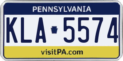 PA license plate KLA5574