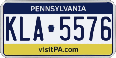 PA license plate KLA5576