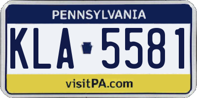 PA license plate KLA5581