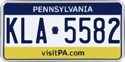 PA license plate KLA5582