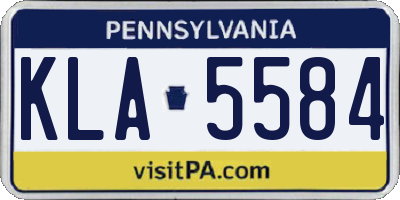 PA license plate KLA5584
