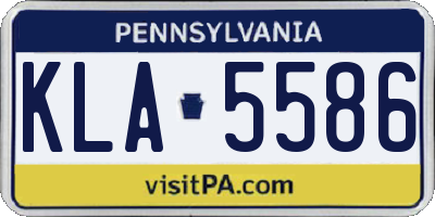 PA license plate KLA5586