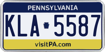 PA license plate KLA5587