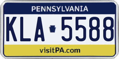 PA license plate KLA5588