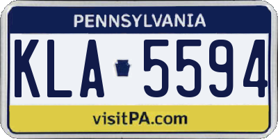 PA license plate KLA5594