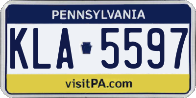 PA license plate KLA5597