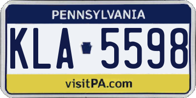 PA license plate KLA5598