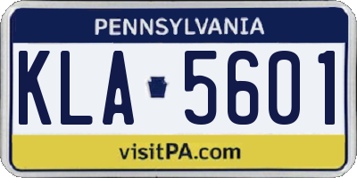 PA license plate KLA5601