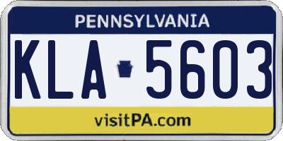 PA license plate KLA5603