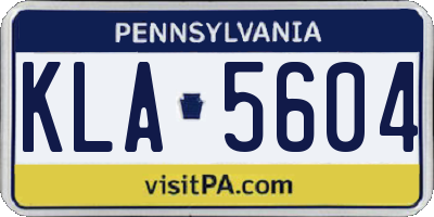 PA license plate KLA5604