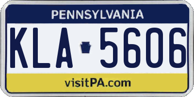 PA license plate KLA5606