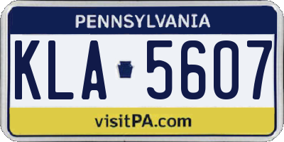 PA license plate KLA5607