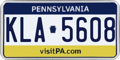 PA license plate KLA5608