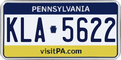 PA license plate KLA5622