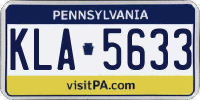 PA license plate KLA5633