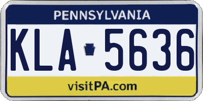 PA license plate KLA5636