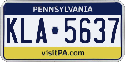 PA license plate KLA5637