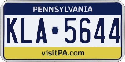 PA license plate KLA5644