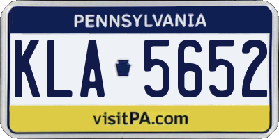PA license plate KLA5652