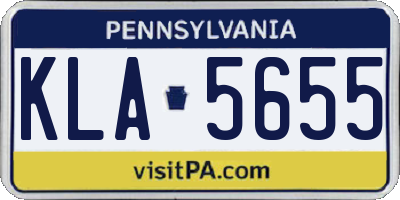 PA license plate KLA5655