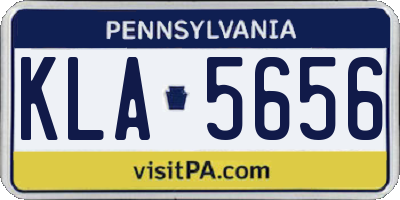 PA license plate KLA5656