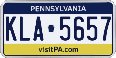 PA license plate KLA5657