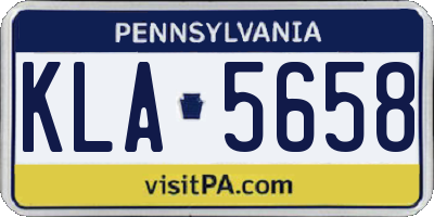 PA license plate KLA5658