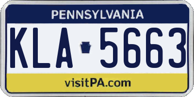 PA license plate KLA5663