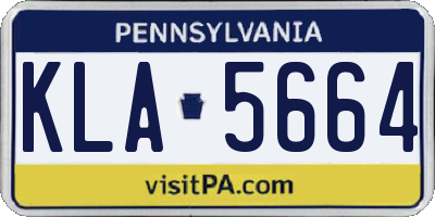 PA license plate KLA5664