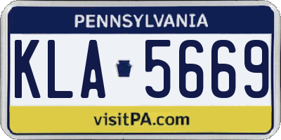 PA license plate KLA5669